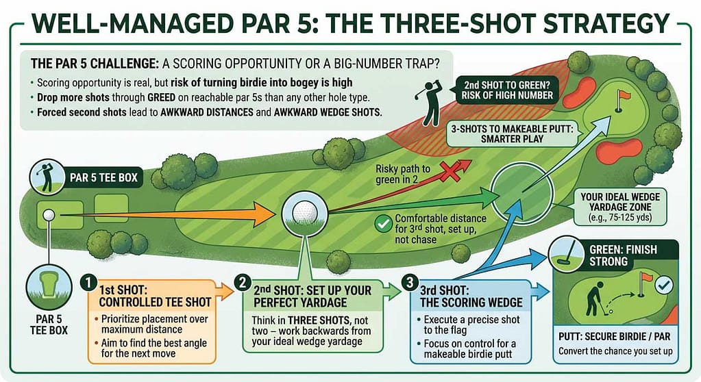 golf tips for difficult golf holes - 3-shot strategy