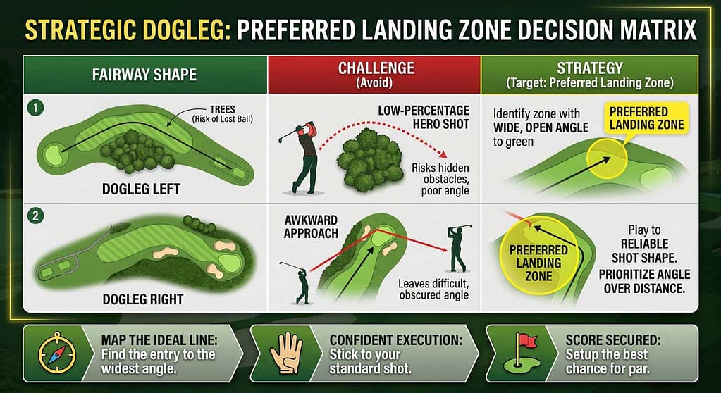 golf tips for difficult golf holes - Strategic Dogleg