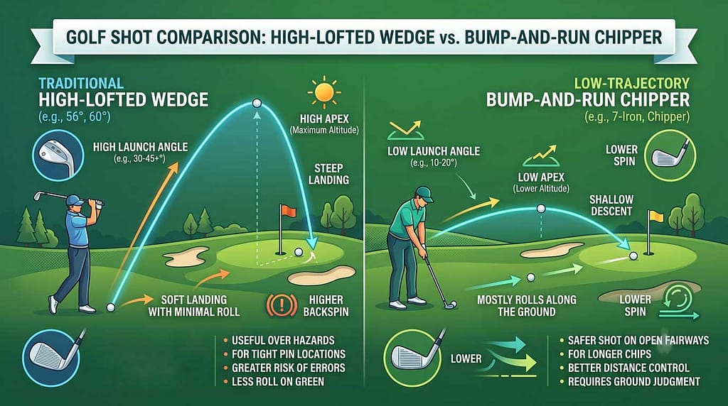 pitching vs. bump-and-run graphic