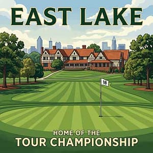 The historic clubhouse at East Lake Golf Club