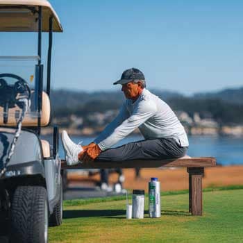 Golfer stretching pre-round