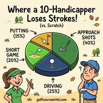 a pie chart showing Fall Golf Season Strokes Gained Losses